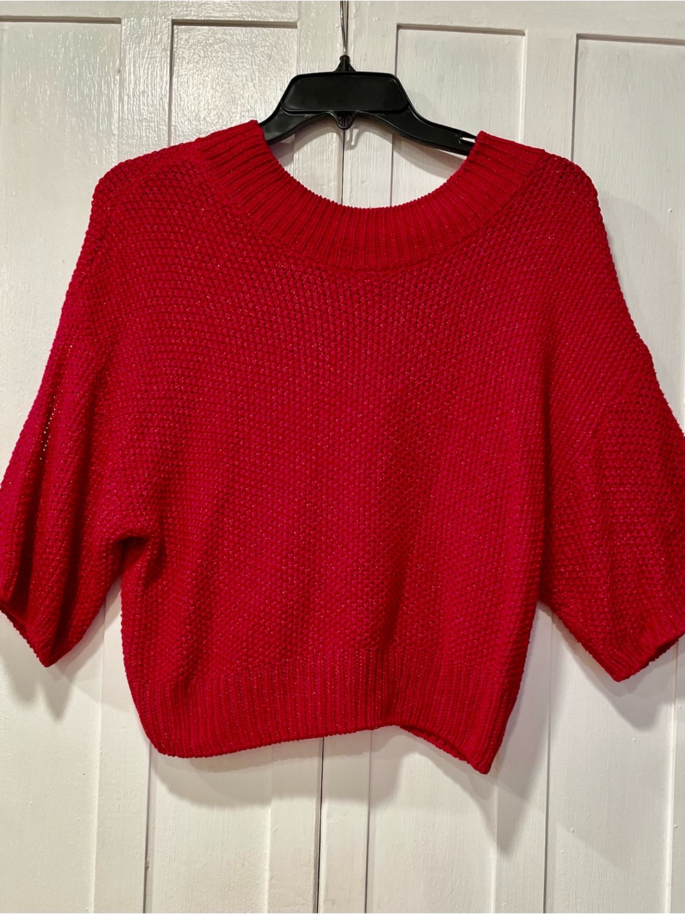 Vintage Liz Claiborne Collection Red Silk Blend Dolman Sleeve Sweater Sz Medium